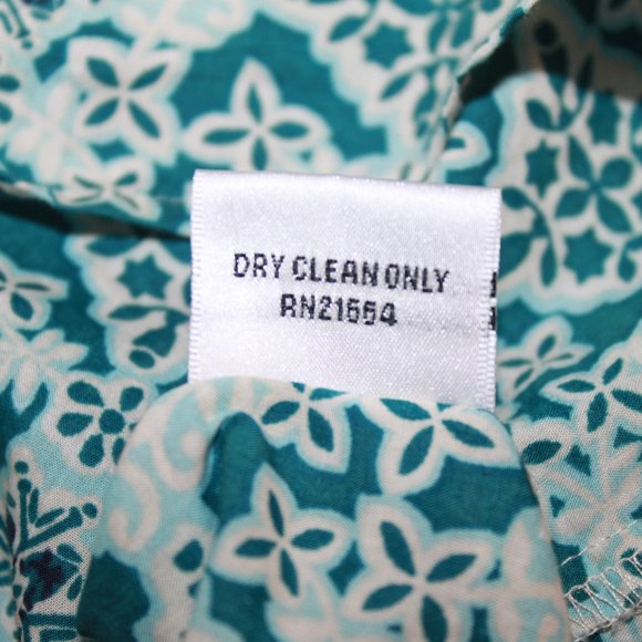 SALE: Vintage Talbots Beaded Collar Button-up 3/4 Sleeve, XL Turquoise/Lt. Blue - Picture 11 of 11